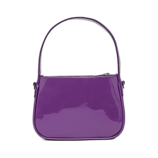 Patent-Finish Rhinestone Tote Bag