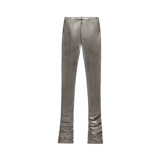 Blumarine Laminated-Finish Puddle-Hem Stretch Leggings