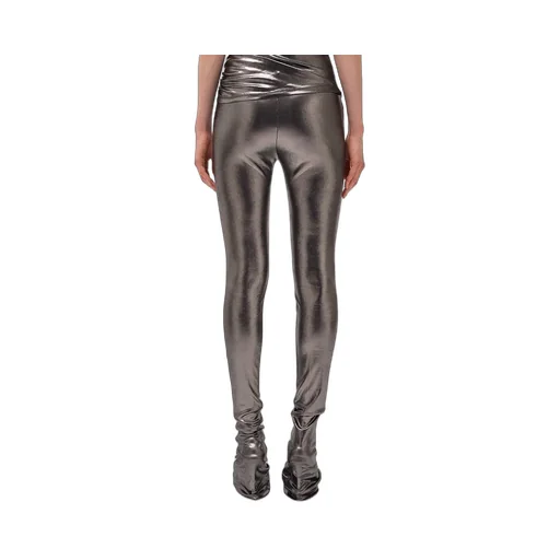 Blumarine Laminated-Finish Puddle-Hem Stretch Leggings