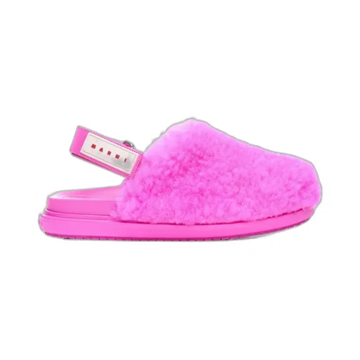 Marni Logo Patch Slingback Sandals