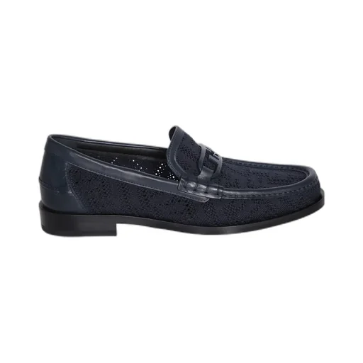 Blue Knit Loafers
