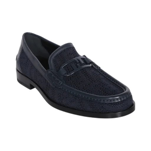 Blue Knit Loafers