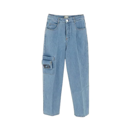 Fendi Kids Double F Straight Leg Denim Jeans
