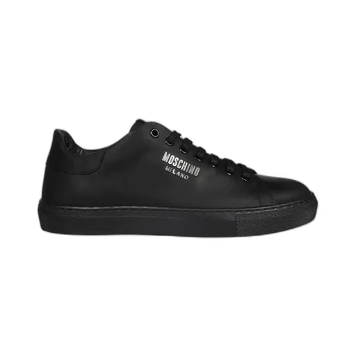 Logo-Plaque Leather Sneakers