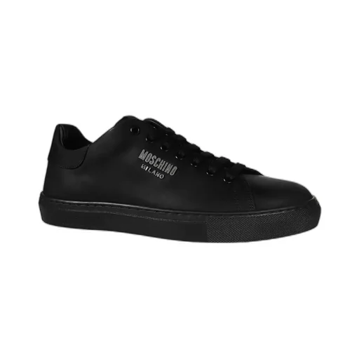 Logo-Plaque Leather Sneakers
