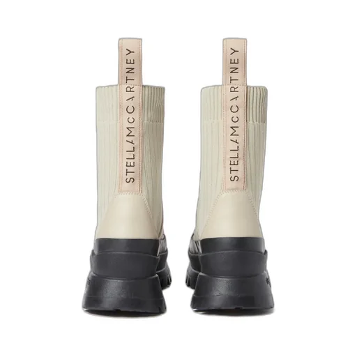 Stella Mccartney Chelsea Knit Lace-Up Trace Boots
