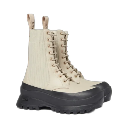 Stella Mccartney Chelsea Knit Lace-Up Trace Boots