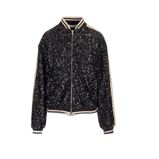 Palm Angels Sequin Embellished Zipped Jacket