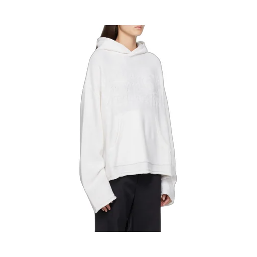 Mm6 Maison Margiela Logo Detailed Textured Hoodie