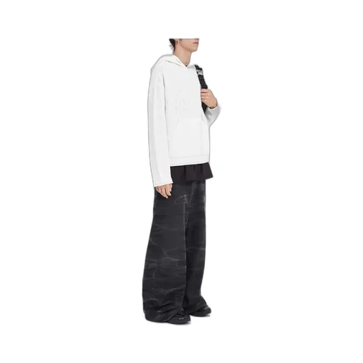 Mm6 Maison Margiela Logo Detailed Textured Hoodie