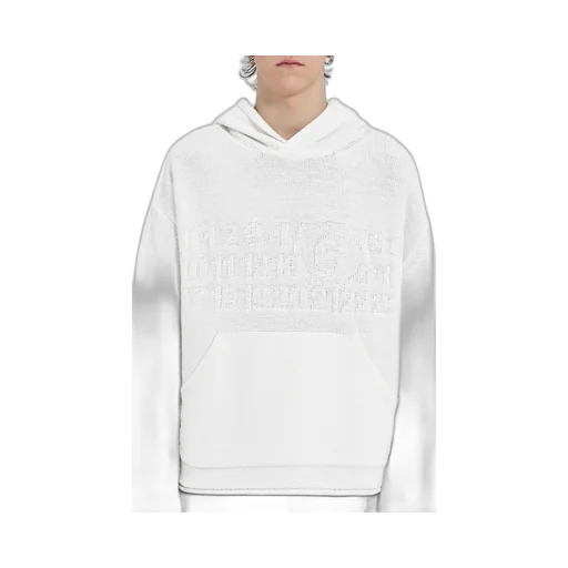 Mm6 Maison Margiela Logo Detailed Textured Hoodie