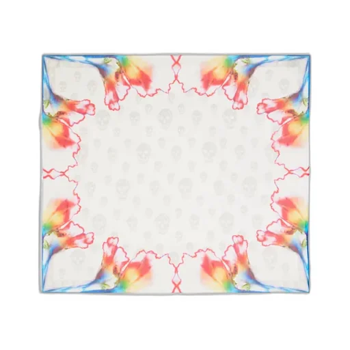 Alexander Mcqueen Solarised Garnet Rectangular-Shaped Scarf