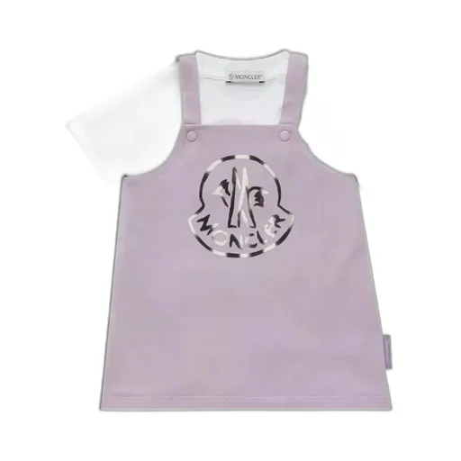 Moncler Enfant Logo Printed Crewneck Short-Sleeved Dress