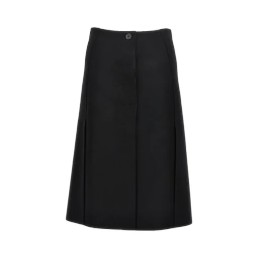 Lanvin Back-Slit A-Line Skirt