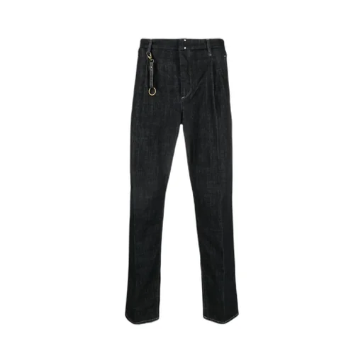 Straight-Leg Pleat-Detail Jeans