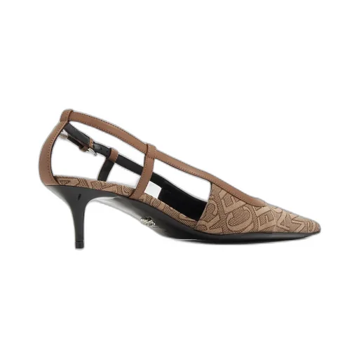 Versace Logo Jacquard Slingback Pumps