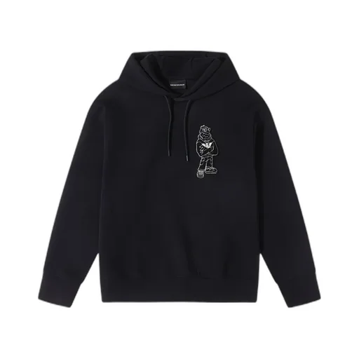 Patch-Detail Drawstring Hoodie