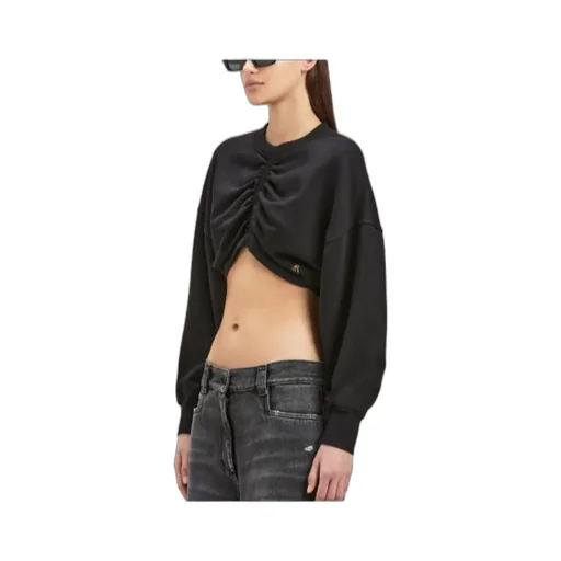 Palm Angels Ruched-Detailed Palm Plaque Sweatshirt