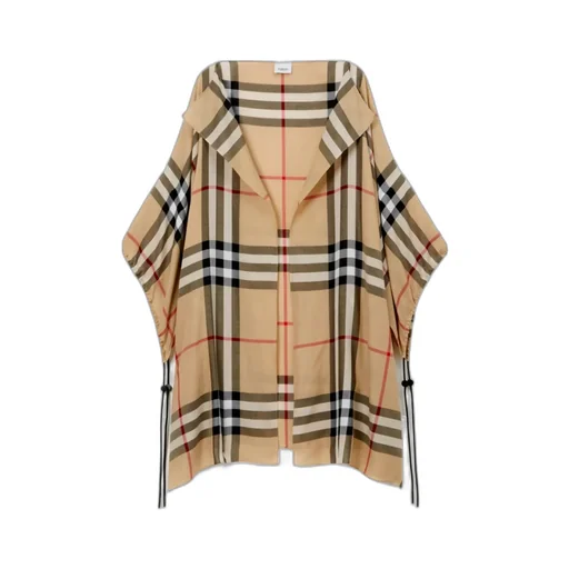Check-Pattern Cotton Cape