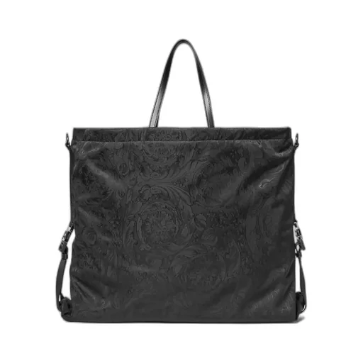 Versace Logo-Patch Open-Top Tote Bag