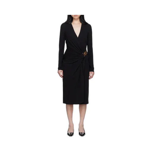 Versace Medusa '95 V-Neck Midi Wrapped Dress