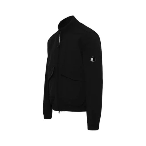 Lens-Detail Zip-Up Bomber Jacket