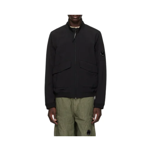 Lens-Detail Zip-Up Bomber Jacket