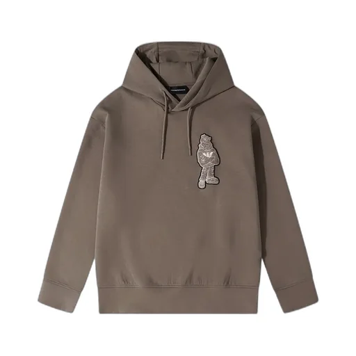 Patch-Detail Drawstring Hoodie