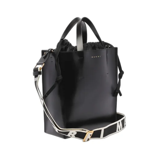Marni Logo Printed Drawstring Tote Bag