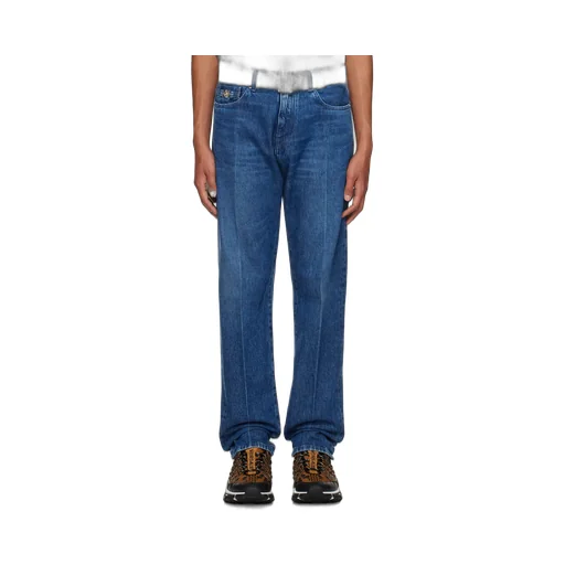 Versace Logo-Patch Stretched Jeans