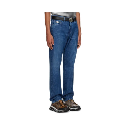 Versace Logo-Patch Stretched Jeans