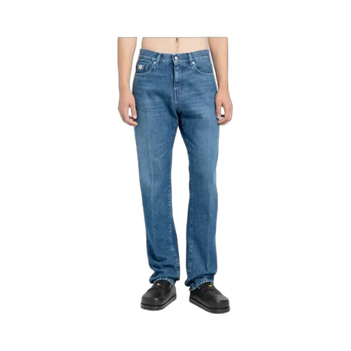 Versace Logo-Patch Stretched Jeans
