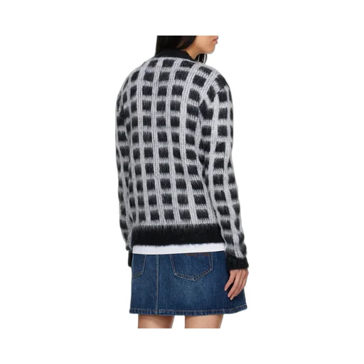 Marni Brushed Check Fuzzy Wuzzy Cardigan
