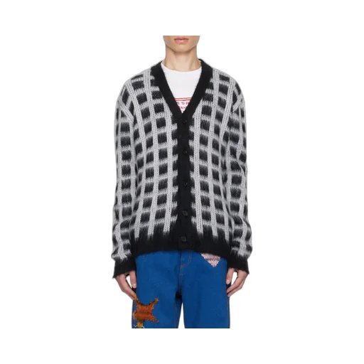 Marni Brushed Check Fuzzy Wuzzy Cardigan