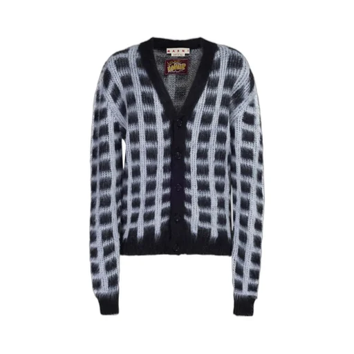 Marni Brushed Check Fuzzy Wuzzy Cardigan