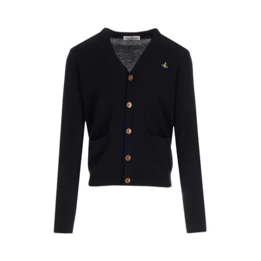 Vivienne Westwood Orb Logo Embroidered V-Neck Cardigan