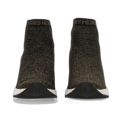 Michael Michael Kors Skyler Metallic Stretch Knit Sock Sneakers