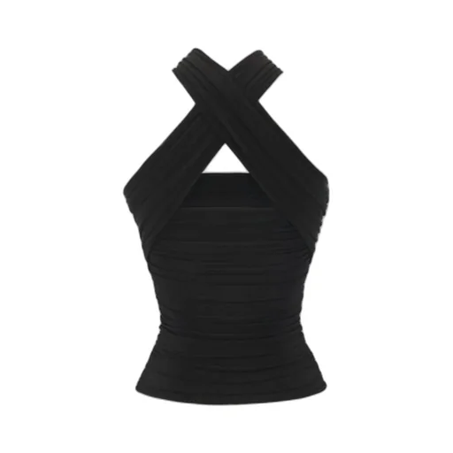 Saint Laurent Halter Ruched Top