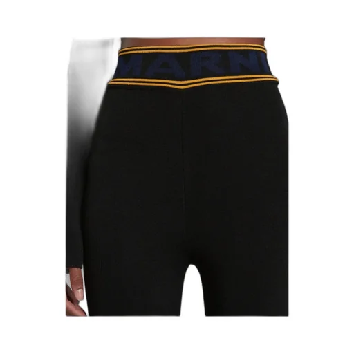 Marni Logo Waistband High Waist Trousers