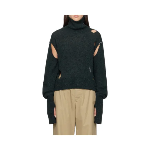 Mm6 Maison Margiela Cut-Out Distressed Sweater
