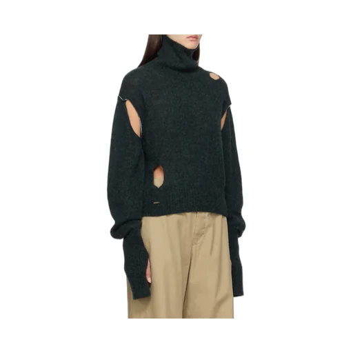 Mm6 Maison Margiela Cut-Out Distressed Sweater