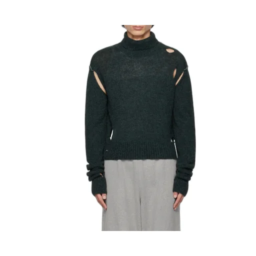 Mm6 Maison Margiela Cut-Out Distressed Sweater