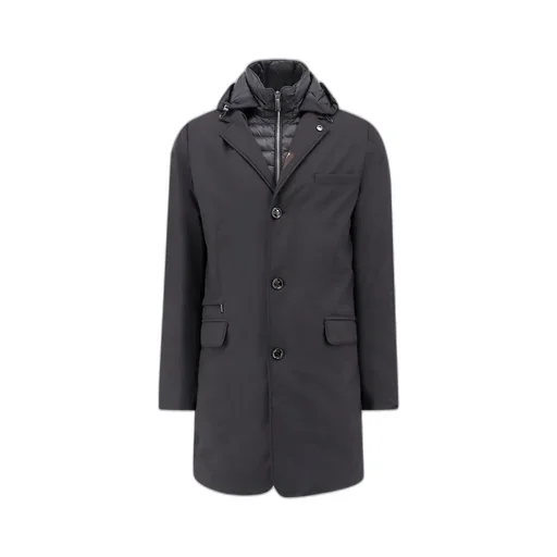 Moorer Straight Hem Hooded Coat