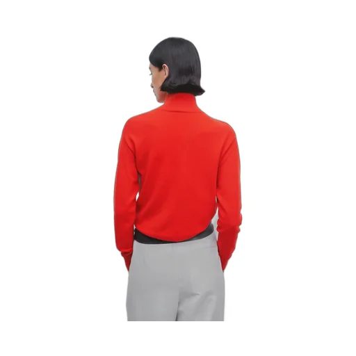 High-Neck Asymmetrical Cashmere Sweater