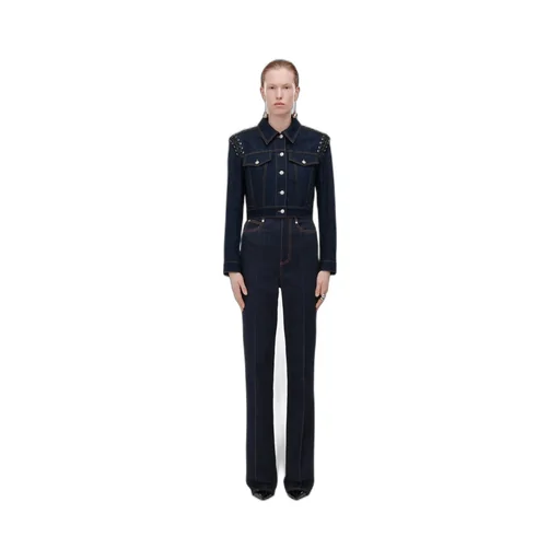 Alexander Mcqueen Cropped Denim Jacket