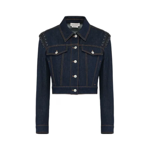Alexander Mcqueen Cropped Denim Jacket