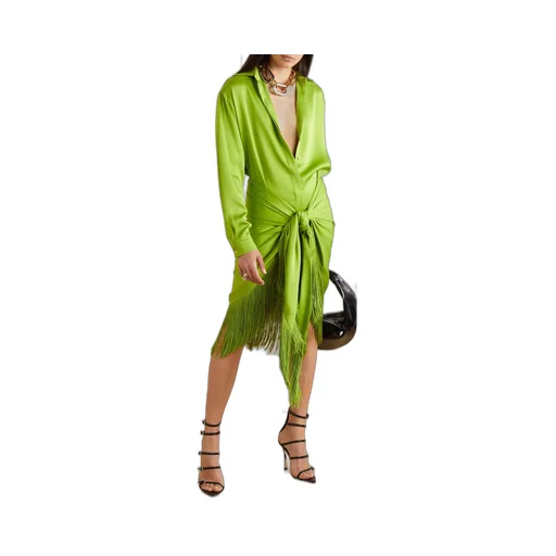 Asymmetrical Fringed Skirt