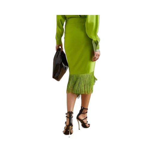 Asymmetrical Fringed Skirt