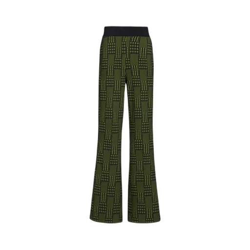 Geometric-Print Slim-Cut Trousers