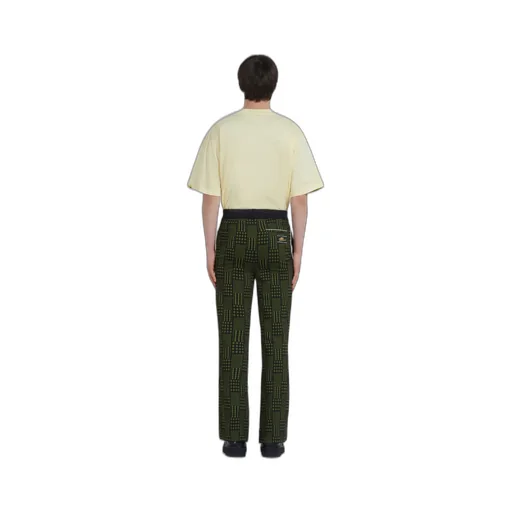 Geometric-Print Slim-Cut Trousers